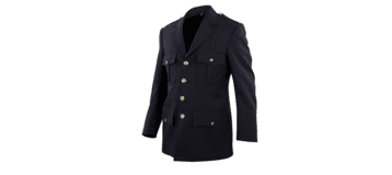 Men's Navy 100% Poly-Serge Weave Single Breasted 4-Pocket Top Authority Blousecoat, Long