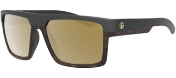 Leupold Becnara Sunglasses, Matte Black/Tortoise Frame, Square Bronze Mirror Lens, Polarized, Regular-Wide, 179101