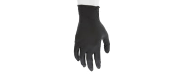 MCR Safety NitriShield Stealth Disposable Nitrile Gloves, Powder Free Industrial Food Service Grade, 9.5in Length, 4 mil Thickness, Black, Medium, Inner pack, 100, 6061M-EA