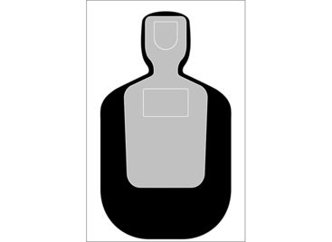 Action Target Standard TQ-19 qualification targets 25 yard target silhouette, Pack of 100, Black / Gray, TQ-19