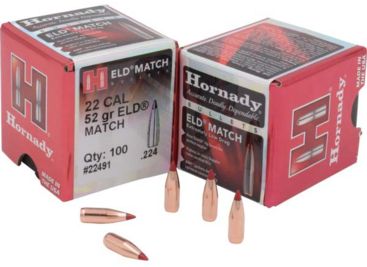 Hornady ELD Match Rifle Bullets, 6mm, .243, 108 Grain