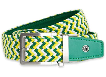 Nexbelt Braided Augusta Golf Belt, Green/White/Yellow, PCD9466