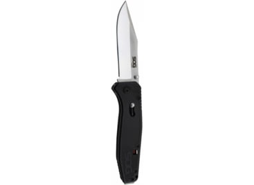 SOG Specialty Knives &amp; Tools Flare Fixed Blade Knife, 3.5in, Clip Point, Silver/Black, SOG-FLA1001-CP