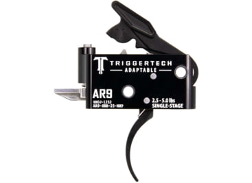 Triggertech AR9 Single-Stage Adaptable Pro Curved Trigger, 2.5-5lb Pull, Black, AR9-SBB-25-NNP