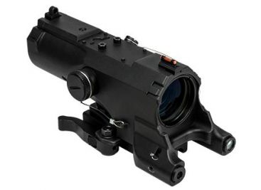 Vism Eco Mod2 4X Magnification 34mm Scope with Green Laser &amp; Red/White Led Navigation Light, Black VECO434QRBM2