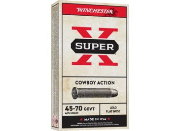 Winchester Super-X RIFLE .45-70 Government 405 grain Cowboy Action Lead Flat Nose Centerfire Rifle Ammo, 20 Rounds, X4570CB