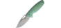 Kubey Tityus Green Ti Folding Knife, 4.75in Closed, 3.38in Bead Blast 14C28N Sandvik SS Blade, Green Textured Titanium Handle, KB360B