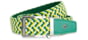 Nexbelt Braided Augusta Golf Belt, Green/White/Yellow, PCD9466