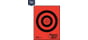 OP Exclusive - EZ2C Targets Self-Adhesive Mini 3.5in Bullseye on 4.25x5.5in Red and Black Ink, Tear-Off Pad of 15, Red, EZ2CM01R